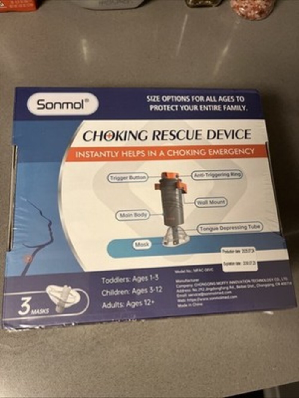 Sonmol Emergency Kit Anti-Choke Rescue Device / Brand New Sealed